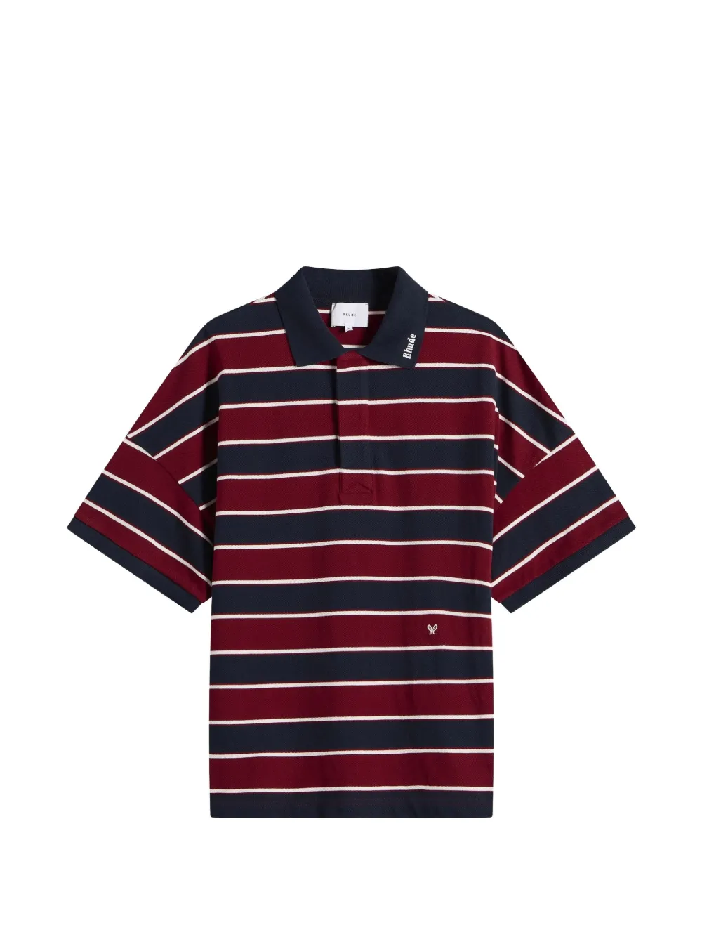 RHUDE Fontaine striped polo shirt - Rosso