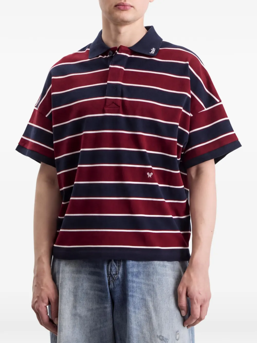 RHUDE Fontaine gestreept poloshirt Rood