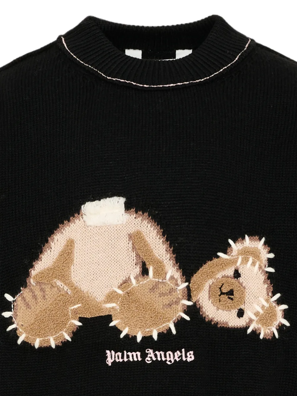 Palm Angels Kids Beer intarsia trui Zwart