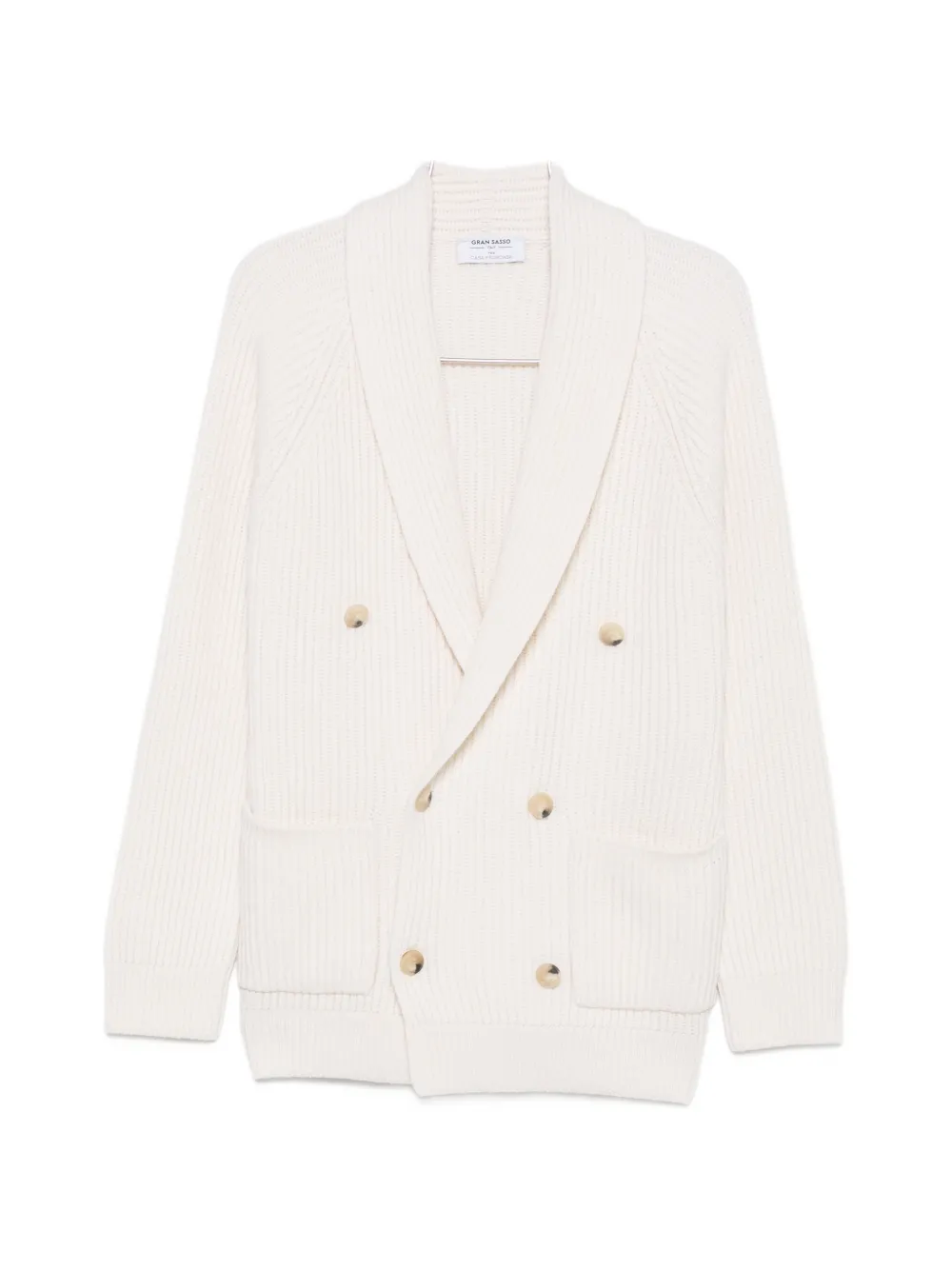 Gran Sasso double-breasted ribbed-knit cardigan - Weiß