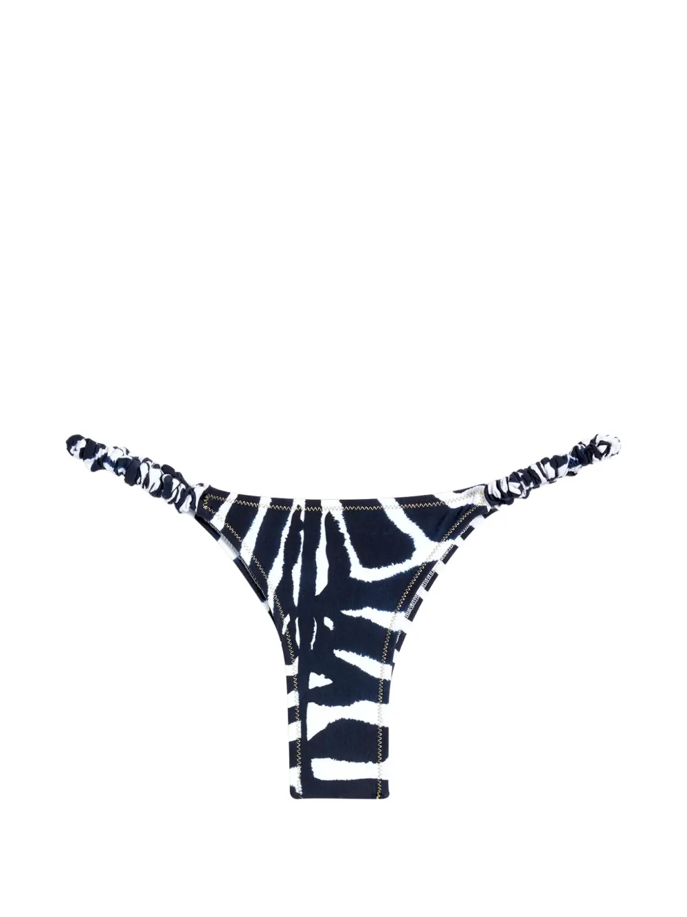 Reina Olga Scrunchie zebra-print bikini bottoms - Blau