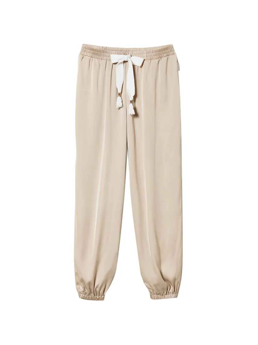 TWINSET satin-finish drawstring track pants - Toni neutri