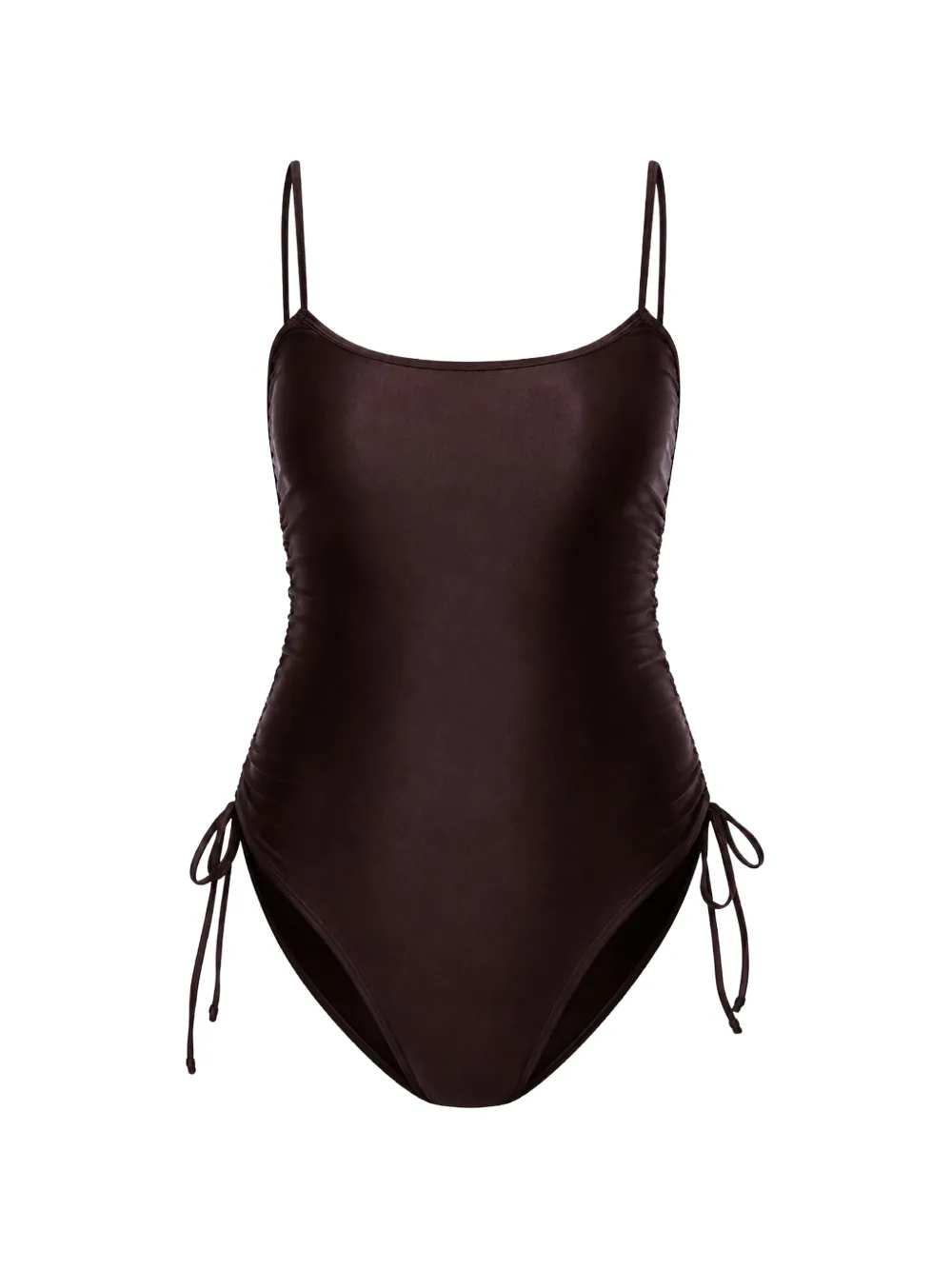 Gottex ruched side-tie swimsuit - Braun