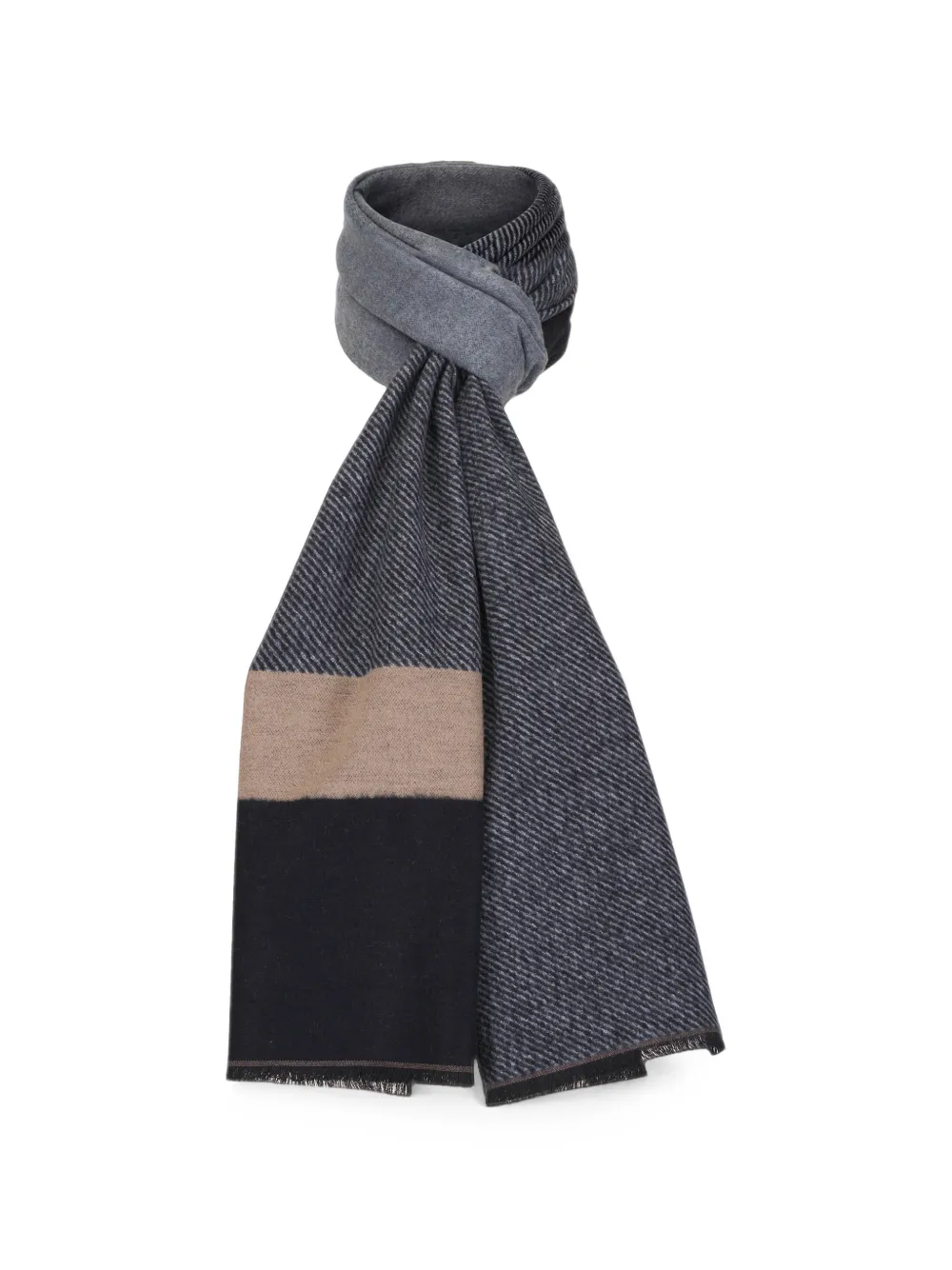 Chelsey Imports striped colour-block scarf - Grau