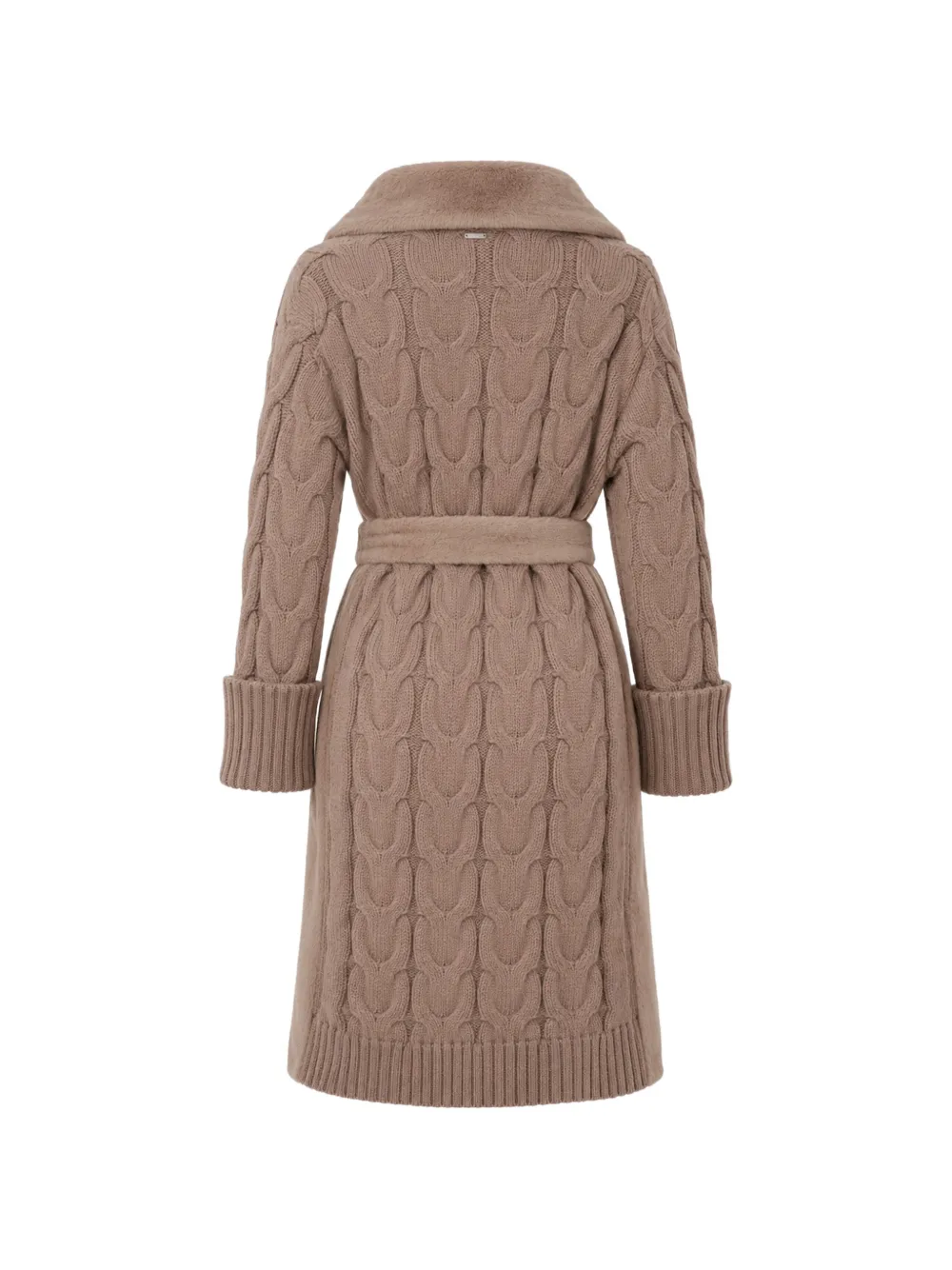GUESS USA Ludovica cable-knit coat Beige