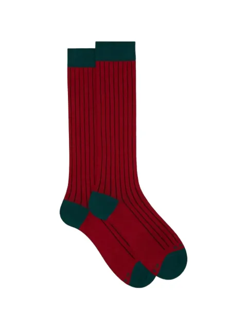 Gallo vertical-stripe ribbed-knit socks