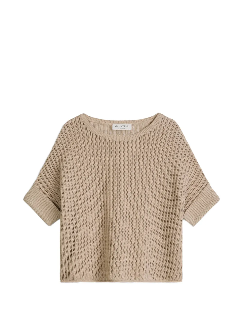 Marc O'Polo open-knit crew-neck T-shirt - Nude