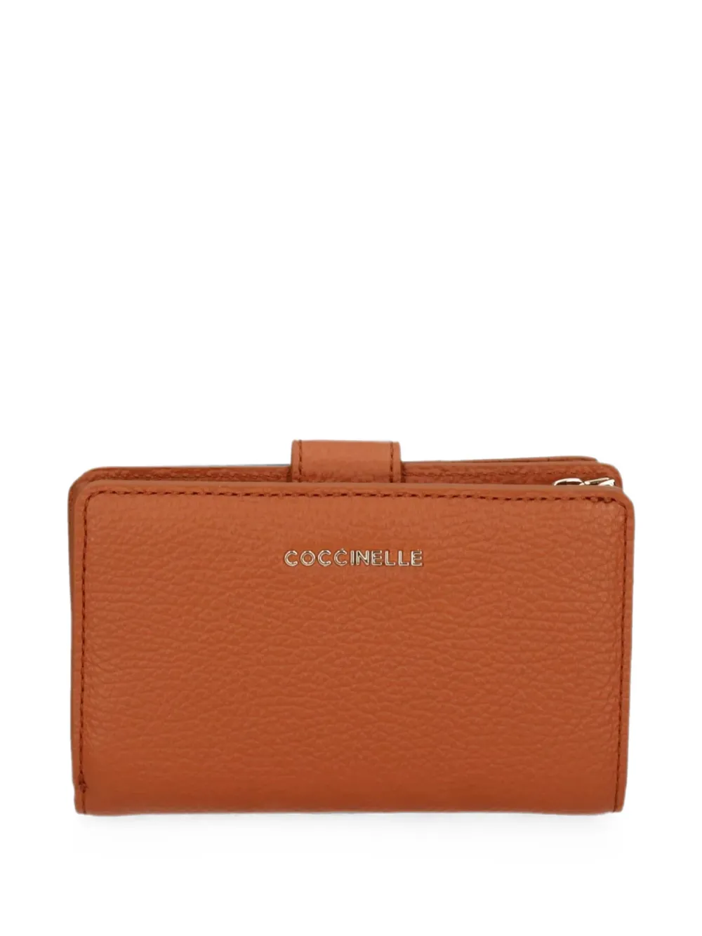Coccinelle logo-plaque pebbled wallet - Marrone