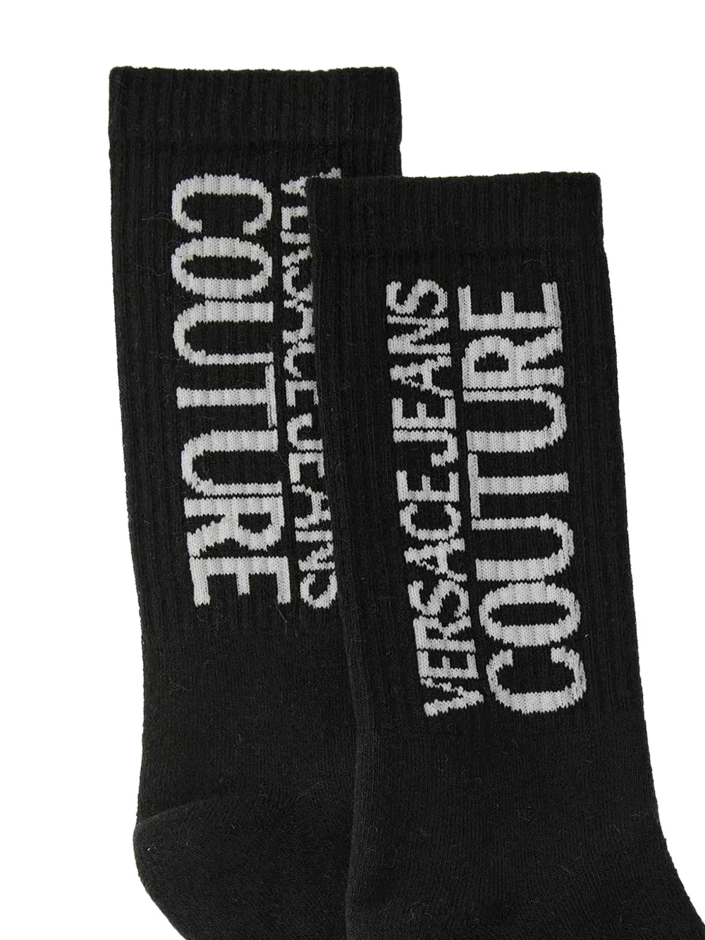 Versace Jeans Couture Ribgebreide sokken Zwart