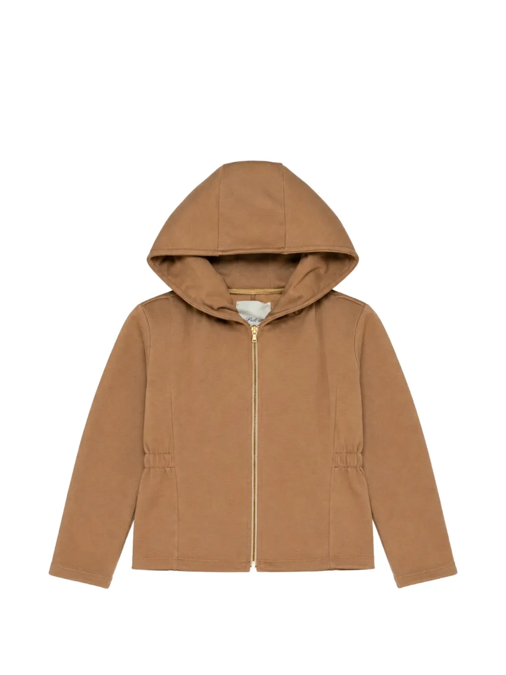 Miss Grant Kids zip-up gathered-waist hoodie Beige