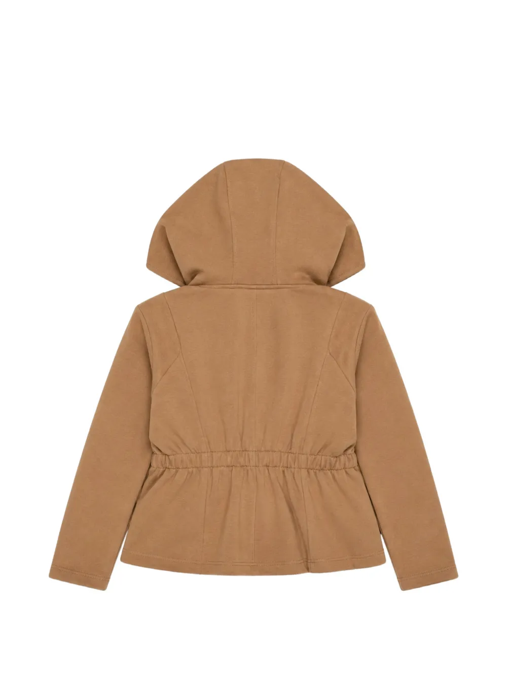 Miss Grant Kids zip-up gathered-waist hoodie Beige
