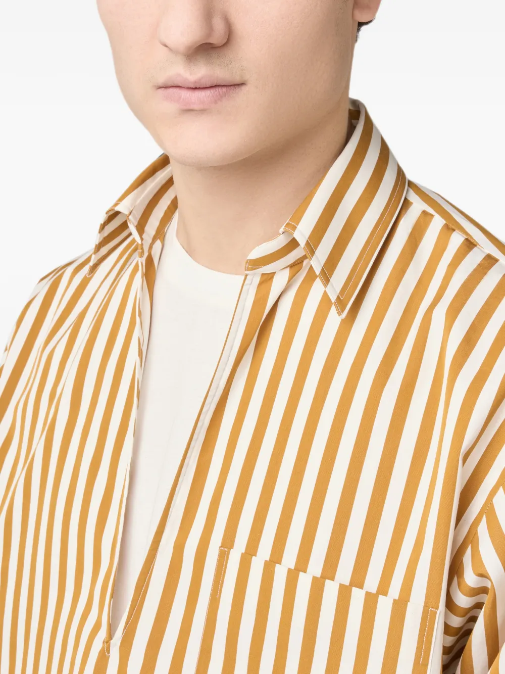 Tod's Gestreept popeline overhemd Oranje