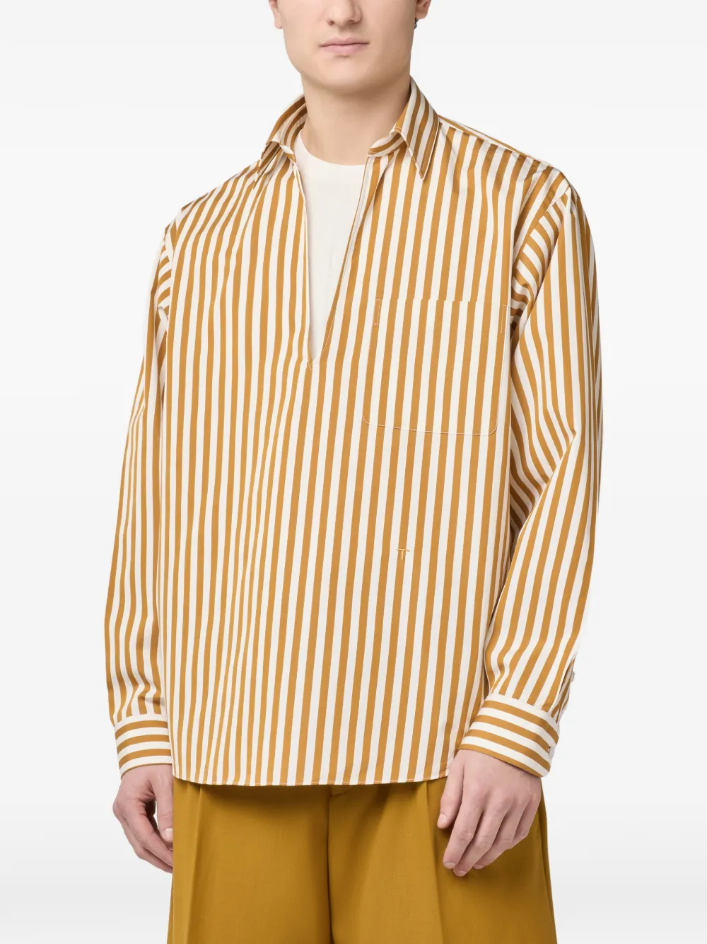 Tod's Gestreept popeline overhemd Oranje