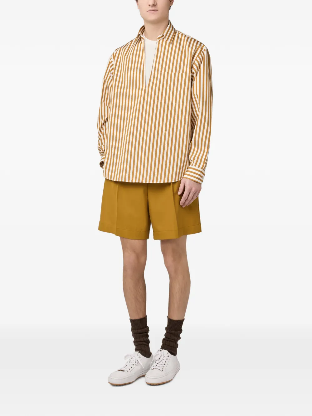 Tod's Gestreept popeline overhemd Oranje