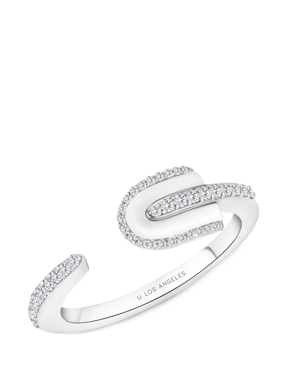 U LOS ANGELES U Solo quartz and diamond ring - Argento