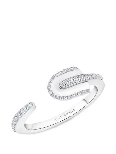 U LOS ANGELES anillo U Solo con diamante y cuarzo