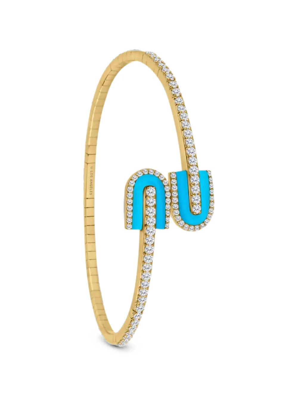 U LOS ANGELES U Duo diamond and turquoise bangle - Gold