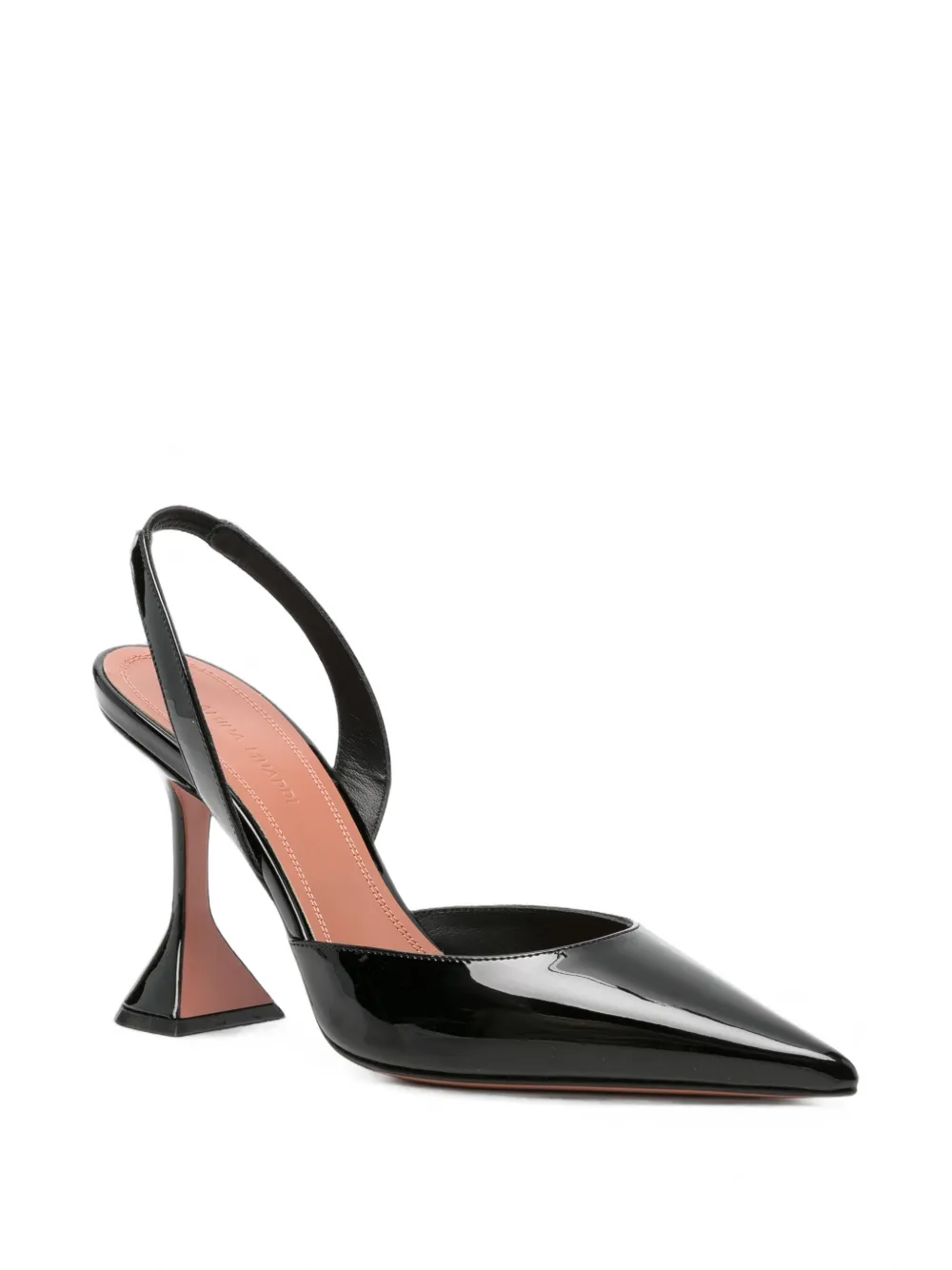 Amina Muaddi Hollis patent slingback pumps Zwart
