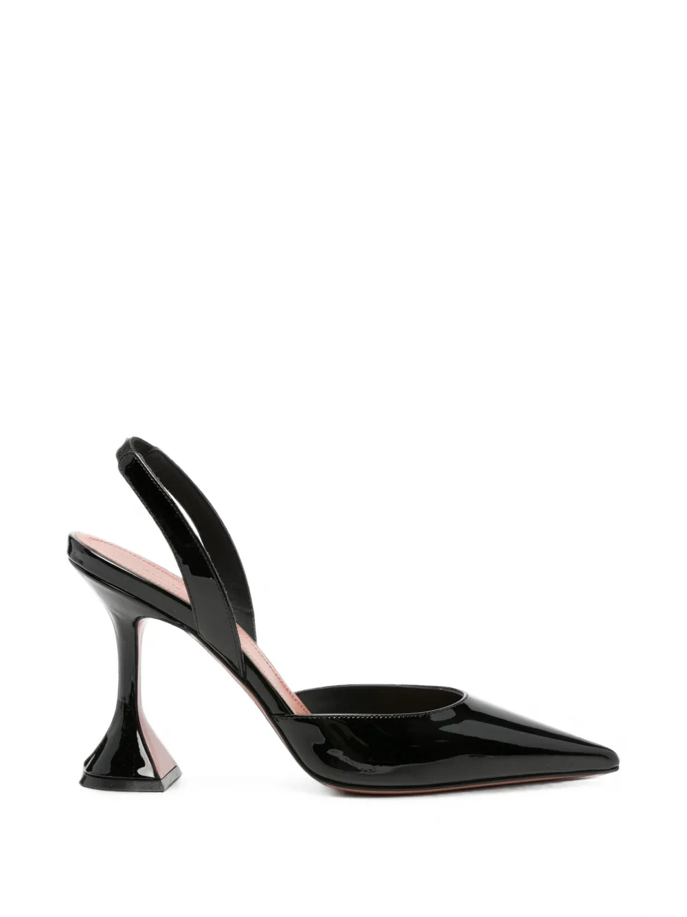 Amina Muaddi Hollis patent slingback pumps Zwart