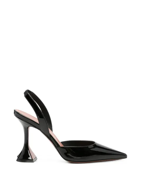 Amina Muaddi Hollis patent slingback pumps