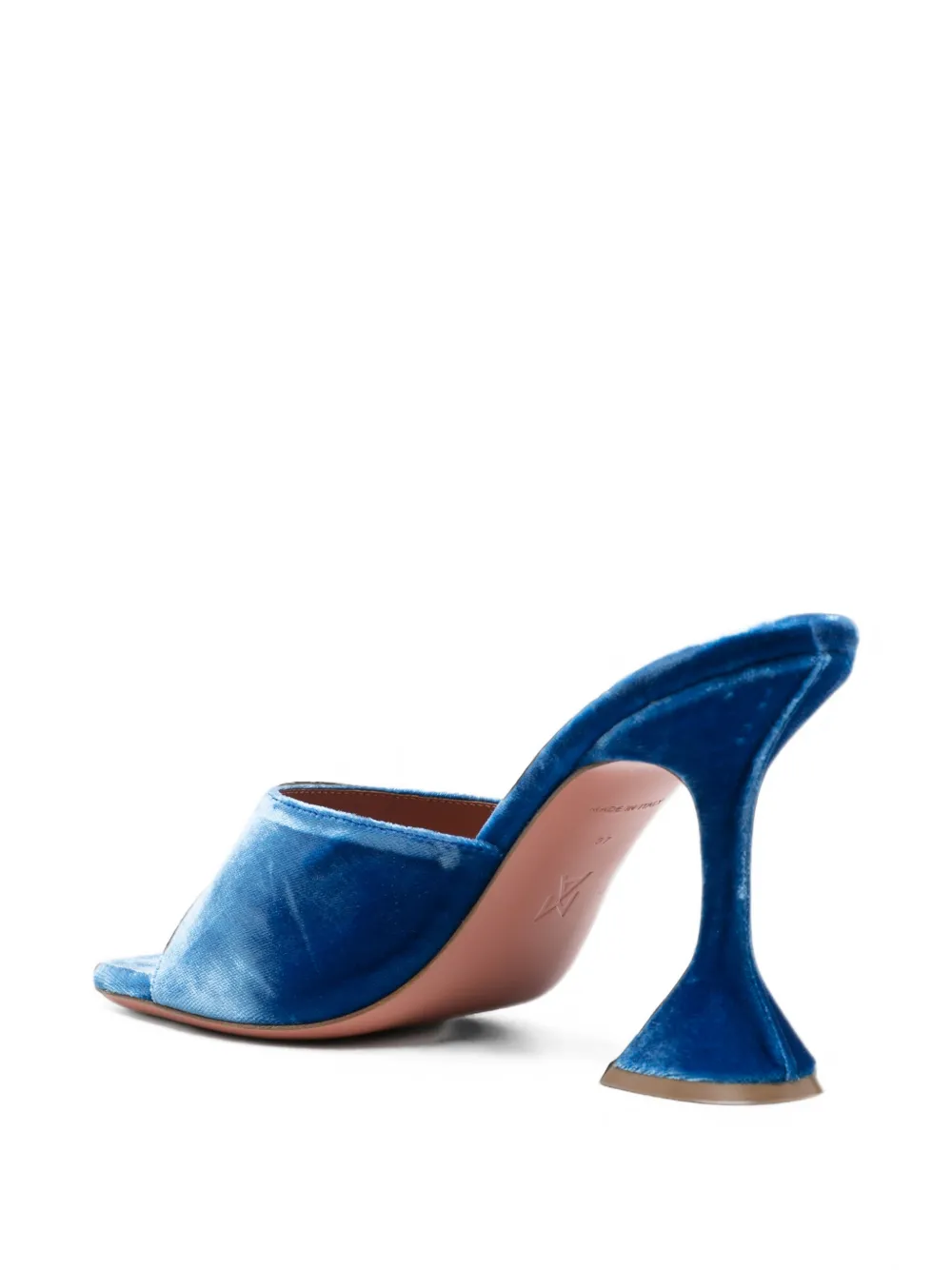 Amina Muaddi Lupita velvet sandals Blauw