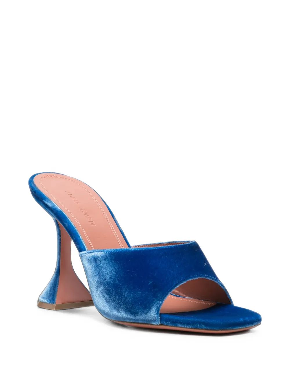 Amina Muaddi Lupita velvet sandals Blauw