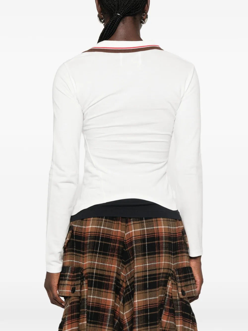 Vivienne Westwood Asymmetrisch poloshirt met geborduurde Orb Wit