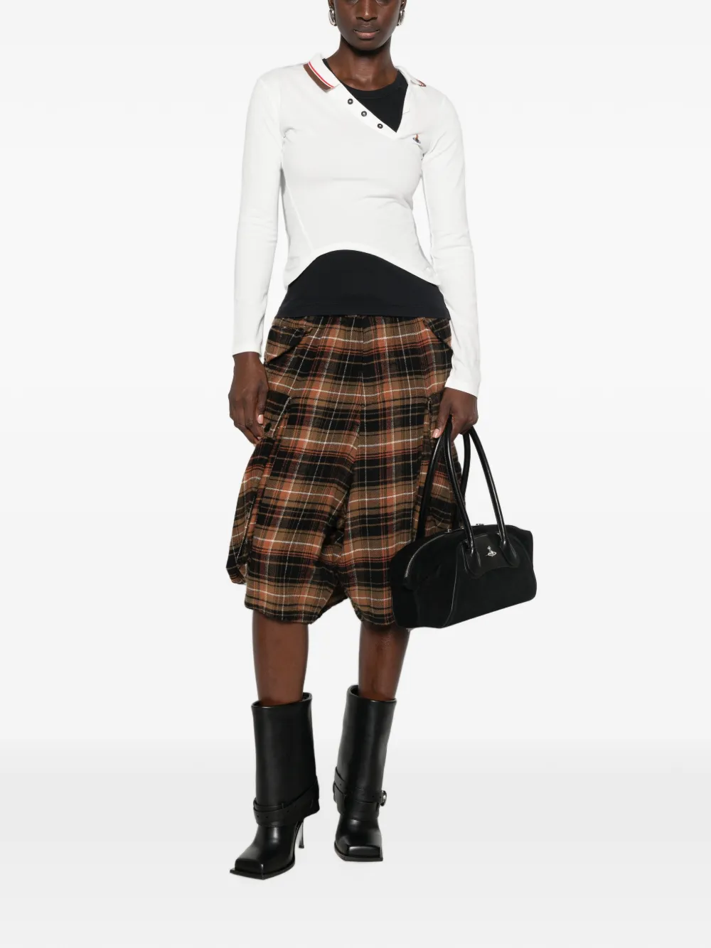 Vivienne Westwood Asymmetrisch poloshirt met geborduurde Orb Wit