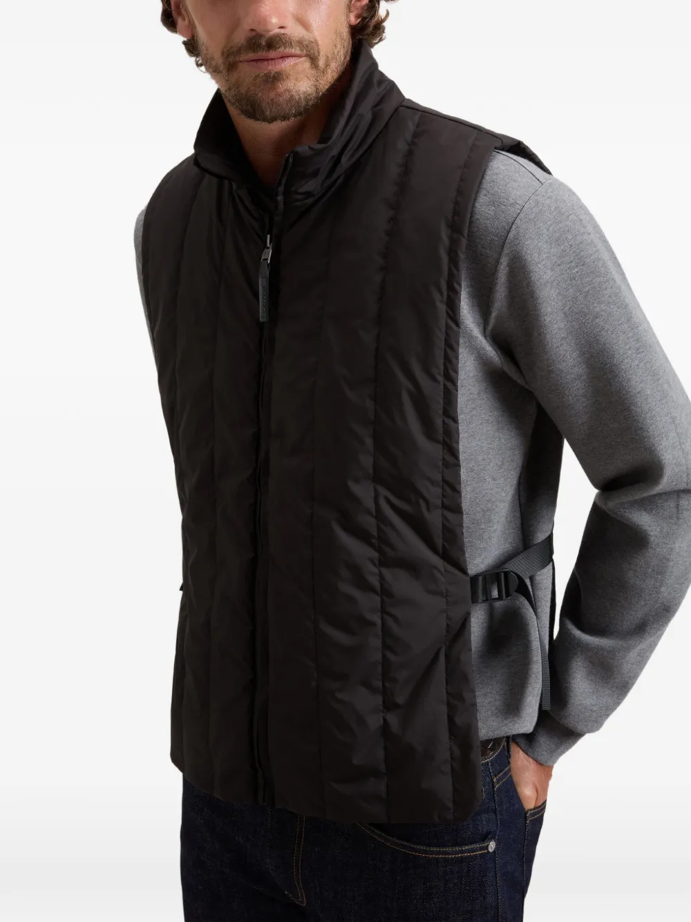Woolrich Gewatteerde bodywarmer van microvezel Zwart