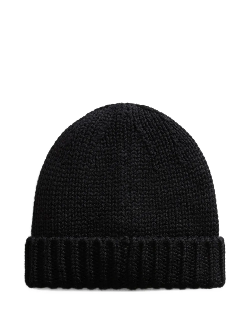 Woolrich logo-embroidered ribbed-knit beanie hat Zwart