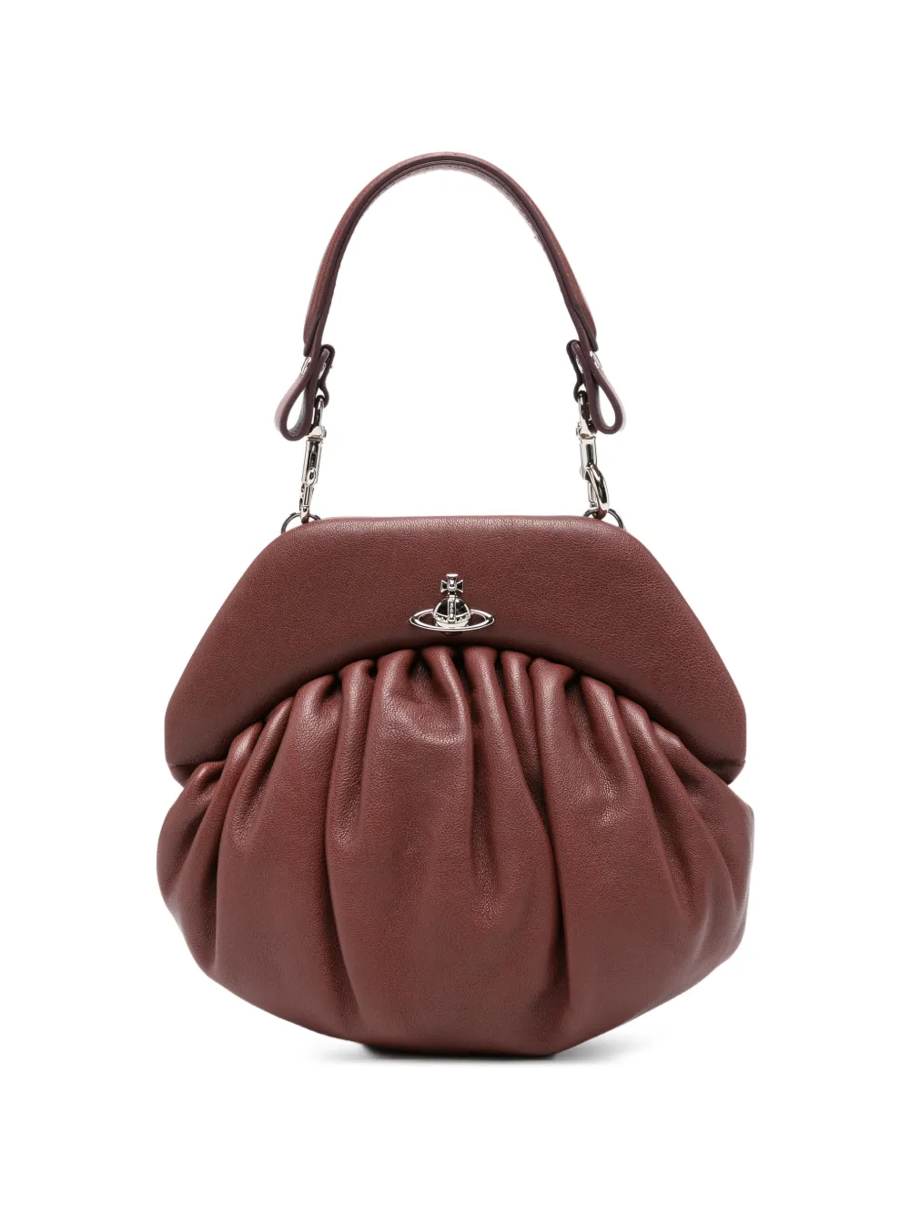 Vivienne Westwood Clutch Brooke in pelle - Marrone