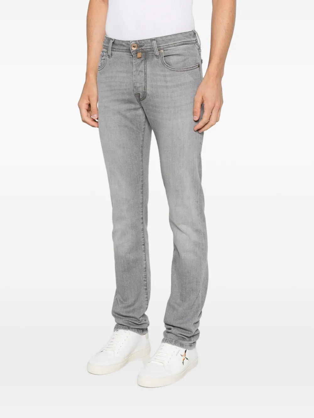Jacob Cohën Bard logo-patch slim-fit jeans Grijs