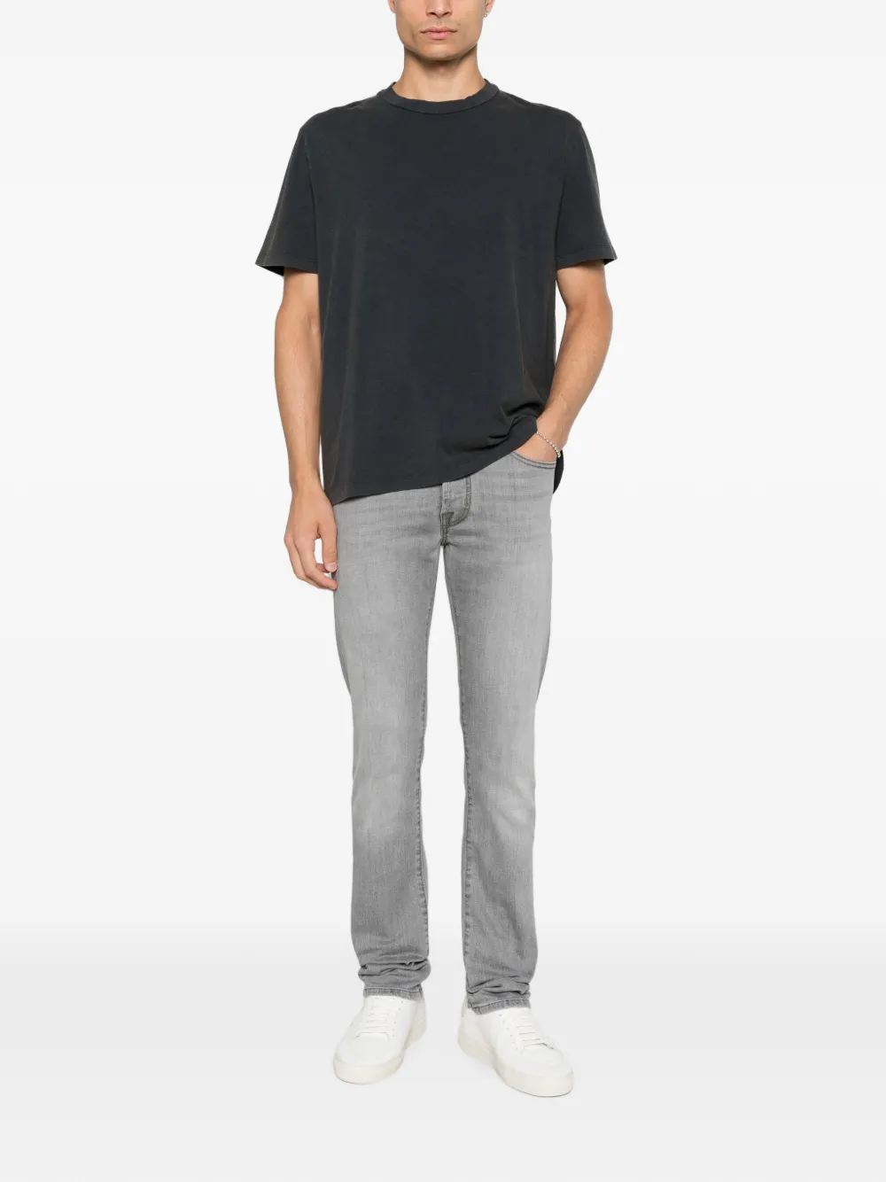 Jacob Cohën Bard logo-patch slim-fit jeans Grijs