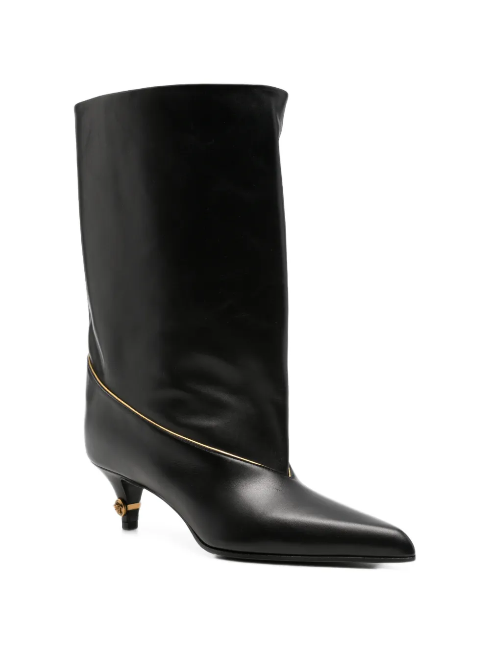 Versace Leren enkellaarzen Zwart
