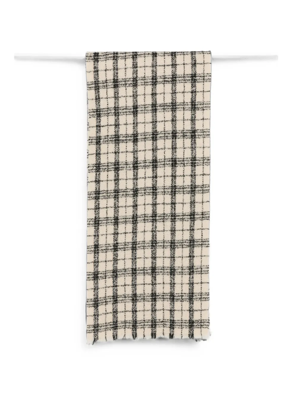 Destin check-pattern frayed scarf - Nude