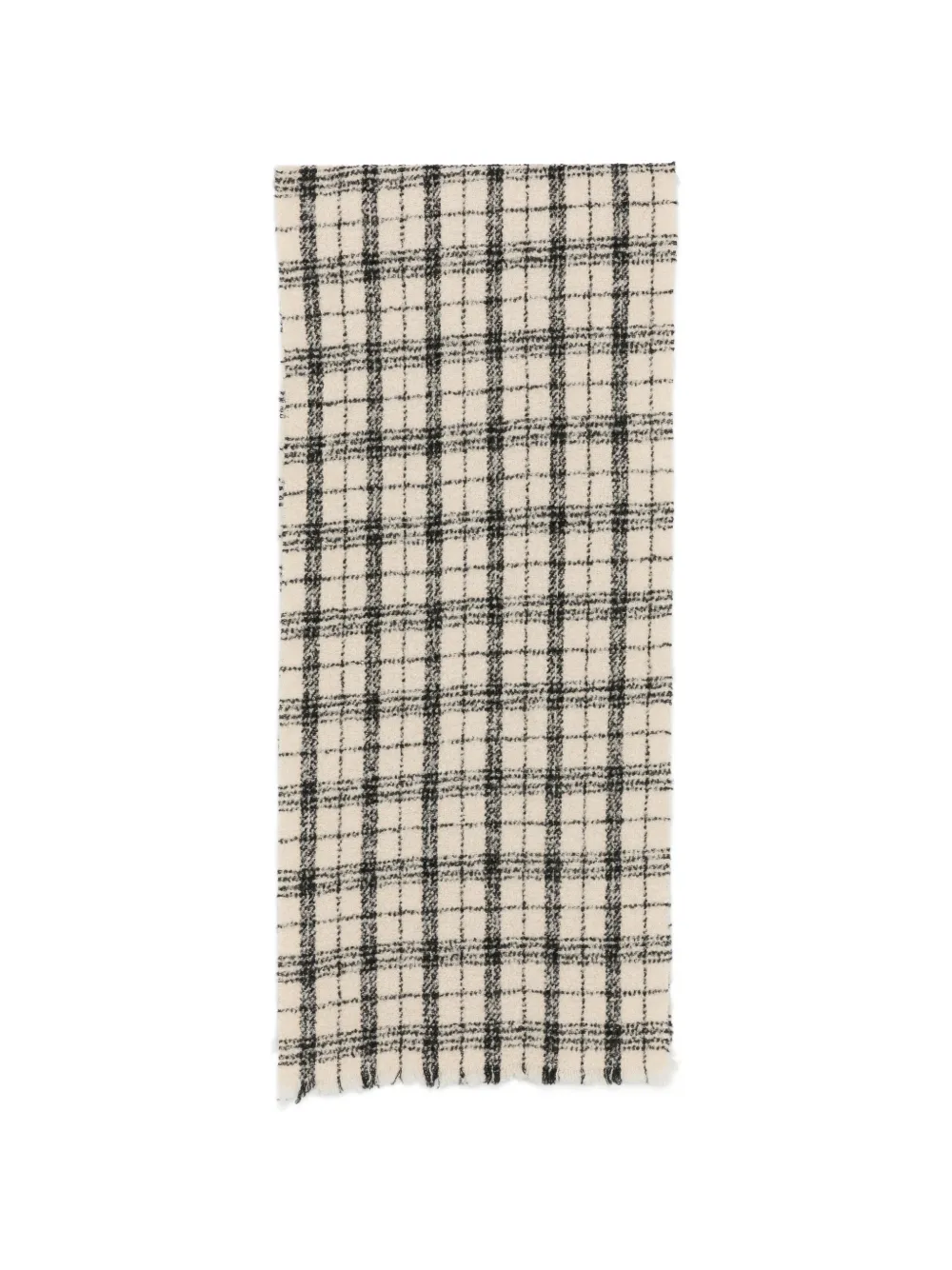 Destin check-pattern frayed scarf - Toni neutri