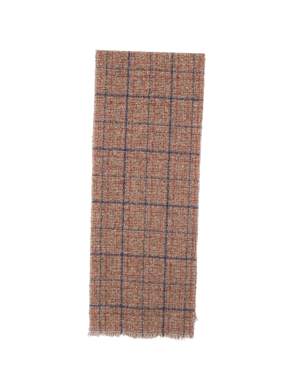 Destin check frayed-edge scarf - Marrone