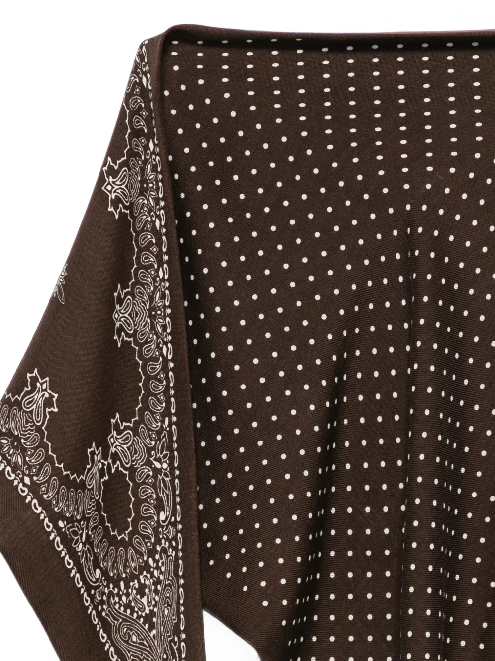 Destin Sjaal met paisley-print en stippen Bruin