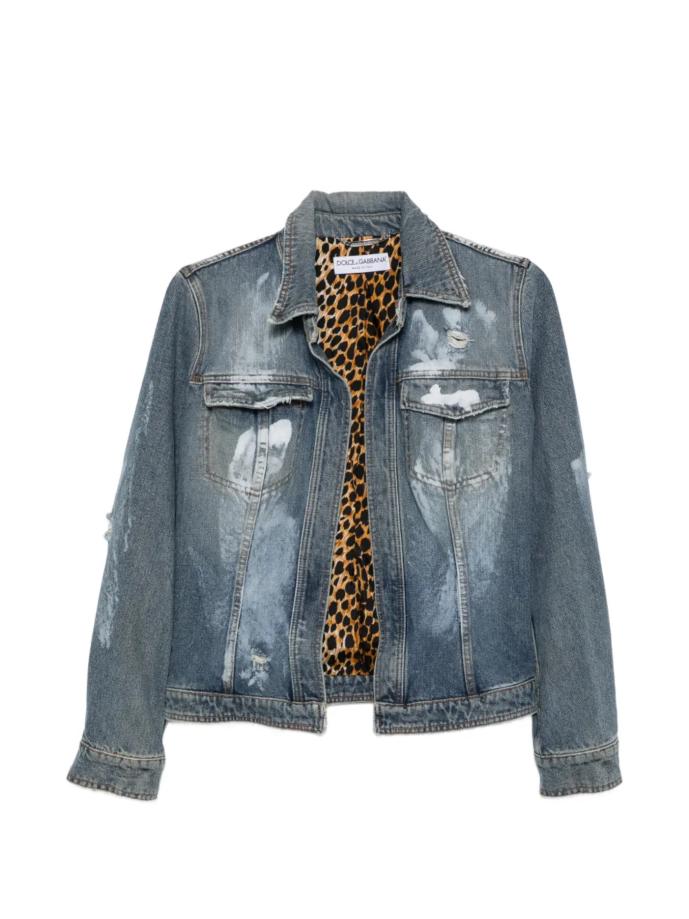 Dolce & Gabbana Pre-Owned veste en jean délavé à effet usé (années 2000) - Bleu