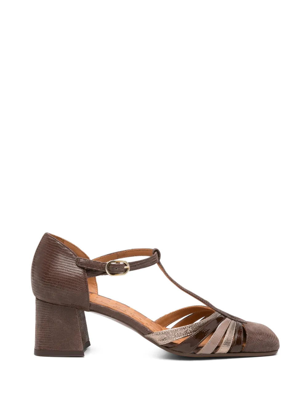 Chie Mihara Vudui T-bar lizard-effect heeled pumps