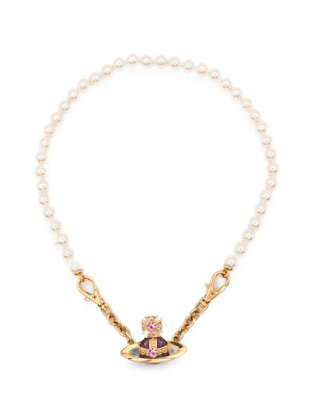 Vivienne Westwood Orb-pendant faux-pearl necklace - Gold