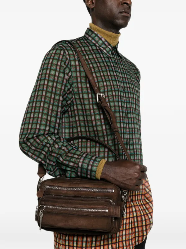 Acne Studios multi-zip Suede Shoulder Bag | Brown | FARFETCH