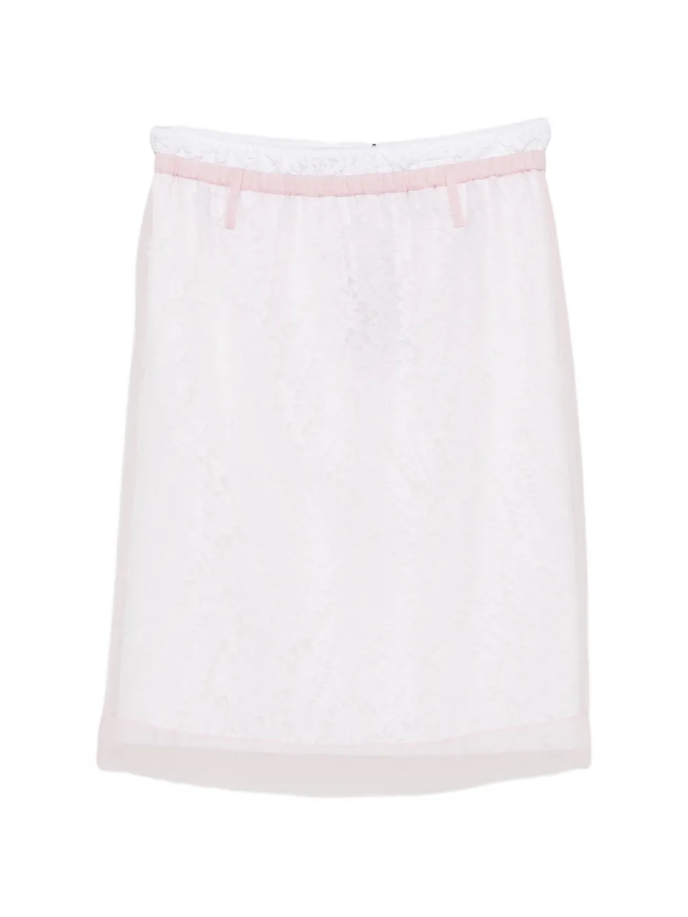 Nº21 floral-lace belt-loops midi skirt - Rosa