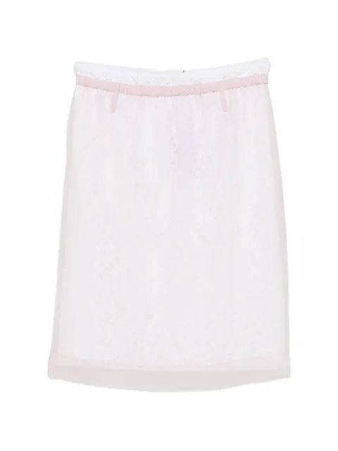 Nº21 floral-lace belt-loops midi skirt