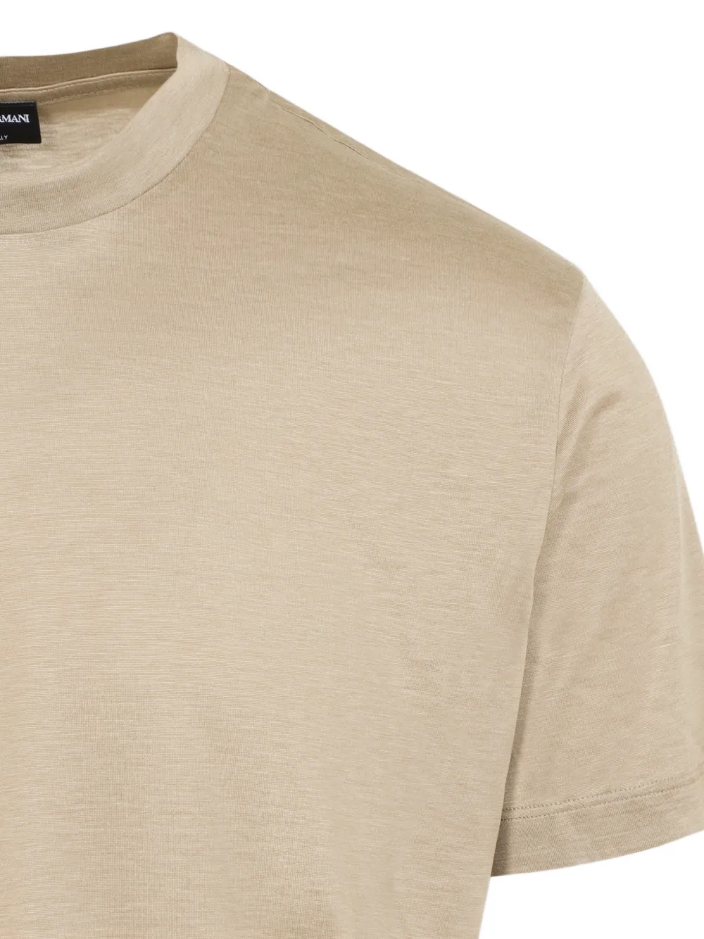 Giorgio Armani Zijden T-shirt met ronde hals Beige