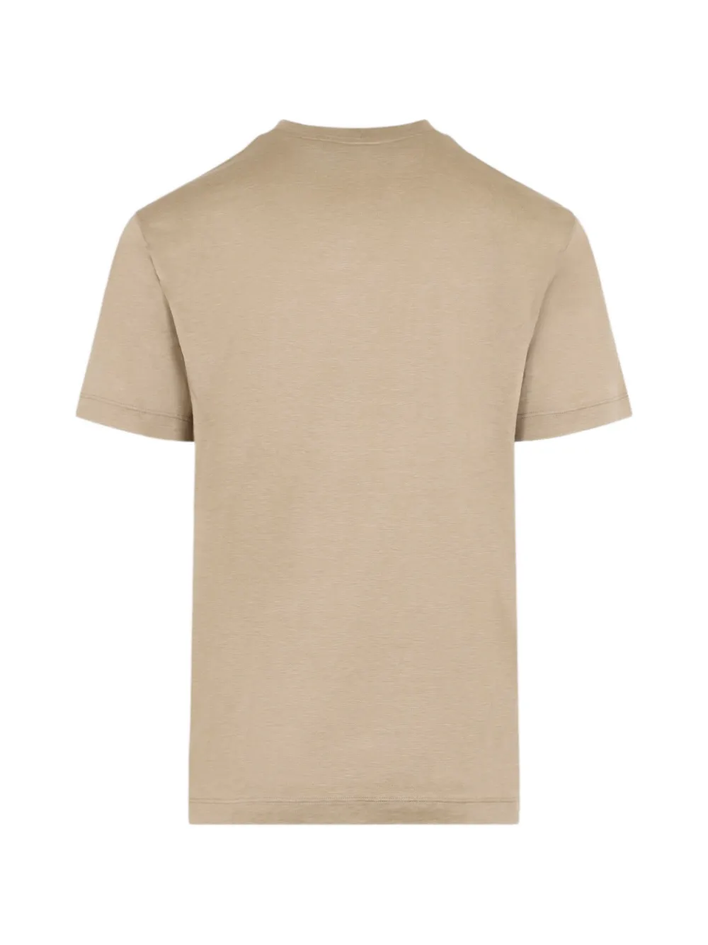 Giorgio Armani Zijden T-shirt met ronde hals Beige