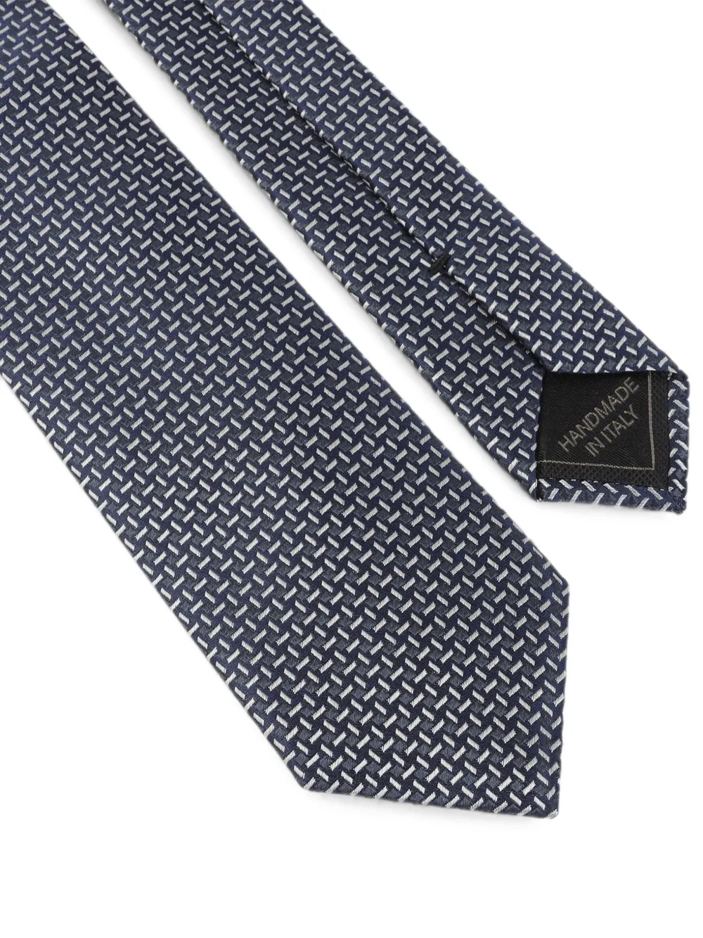 Brioni geometric-pattern silk tie Blauw