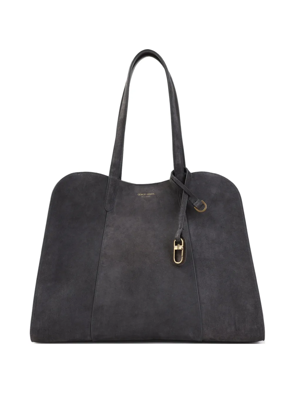 Giorgio Armani Borsa tote in pelle scamosciata con logo - Grigio