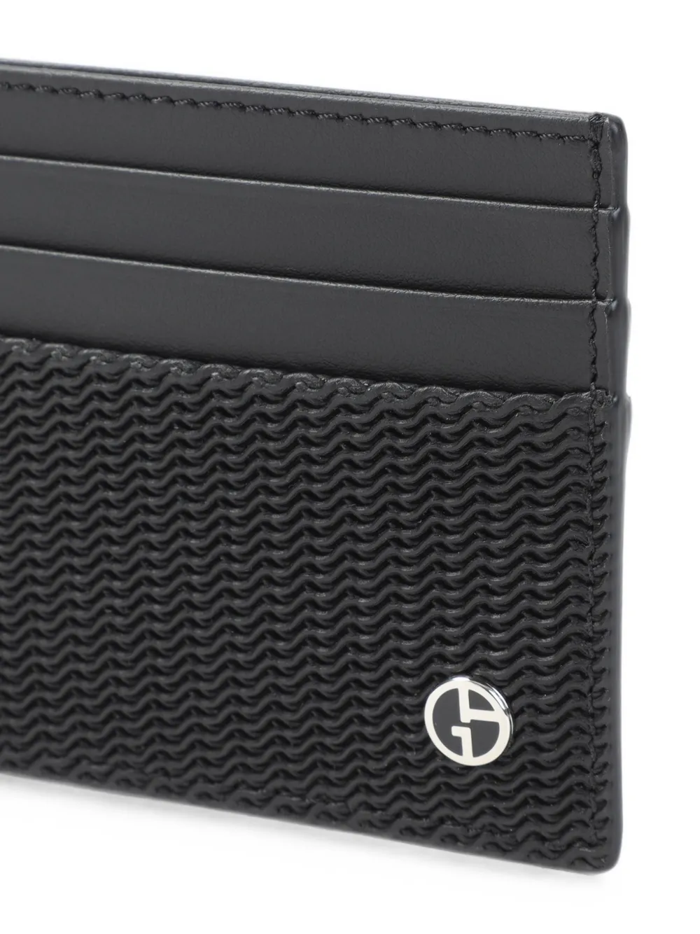 Giorgio Armani Leren pasjeshouder Zwart