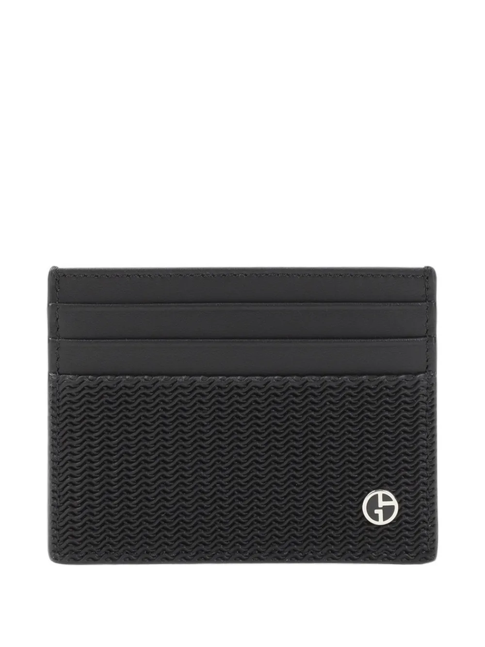 Giorgio Armani textured-leather cardholder - Nero